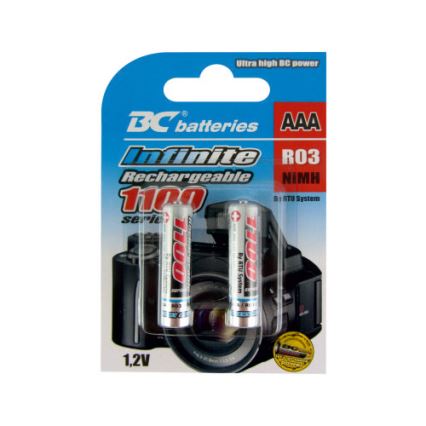 2 шт. Акумуляторні батареї NiMH AAA 1100 mAh 1,2V