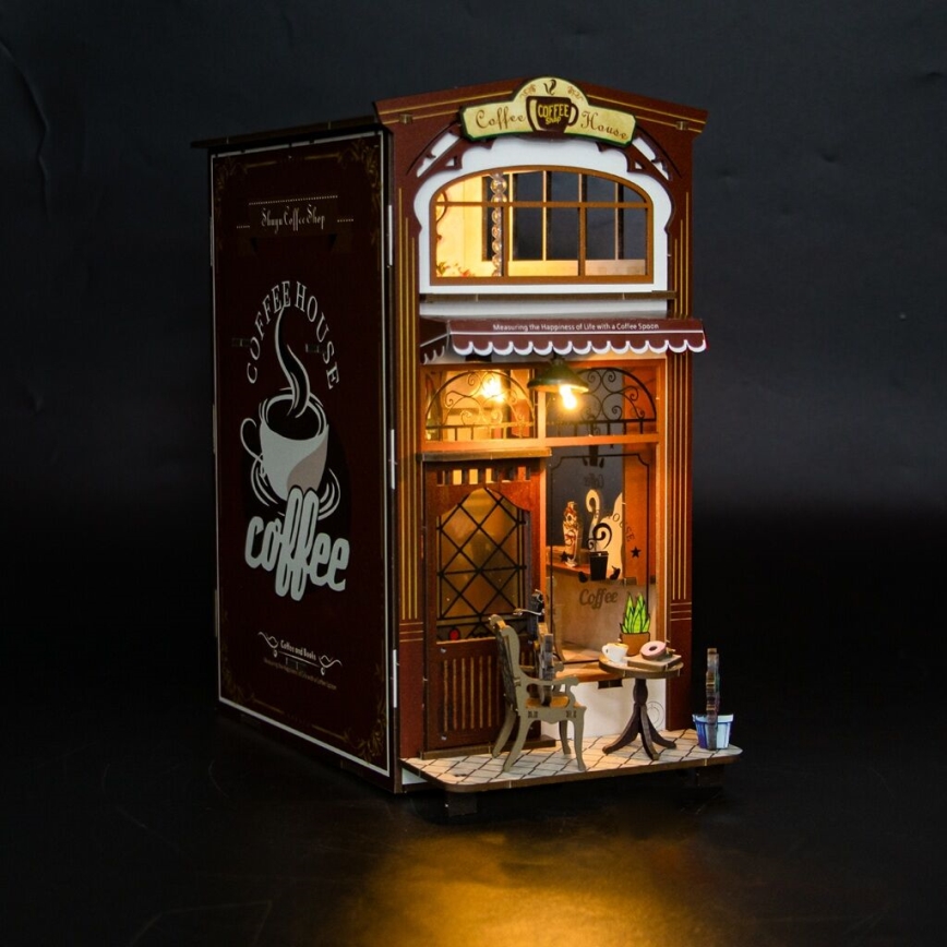 2Kids Toys - 3D-головоломка светодиодная подставка для книг Кофейня 2xAAA