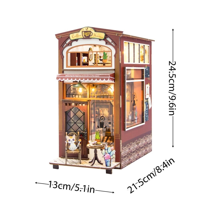 2Kids Toys - 3D-головоломка светодиодная подставка для книг Кофейня 2xAAA