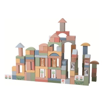2Kids Toys - Деревянные кубики Сафари с животными 120 шт.
