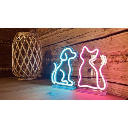 2Kids Toys - Стильный неоновый настольный LED-светильник LED/5W/USB, собака