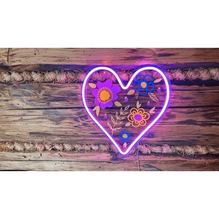 2Kids Toys - Светодиодное неоновое настенное украшение LED/5W/USB сердце