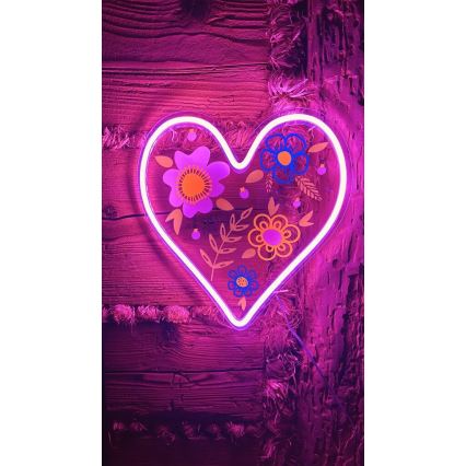 2Kids Toys - Светодиодное неоновое настенное украшение LED/5W/USB сердце