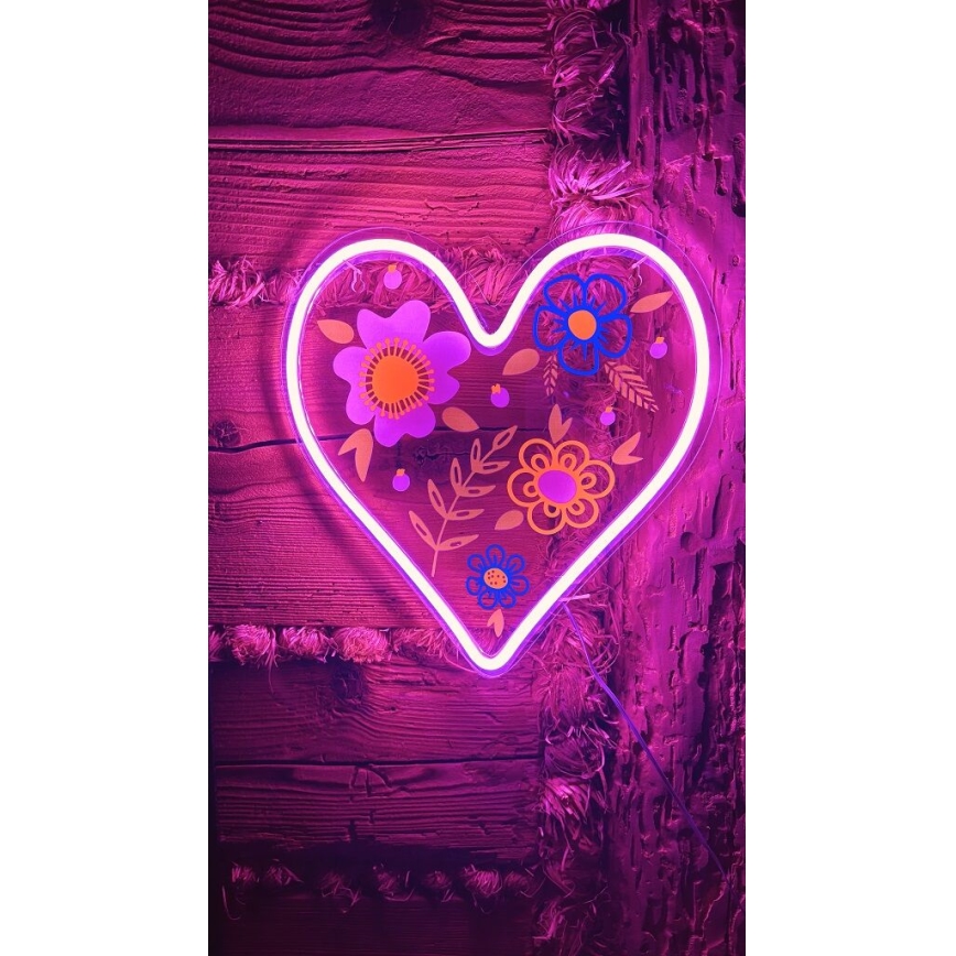 2Kids Toys - Светодиодное неоновое настенное украшение LED/5W/USB сердце