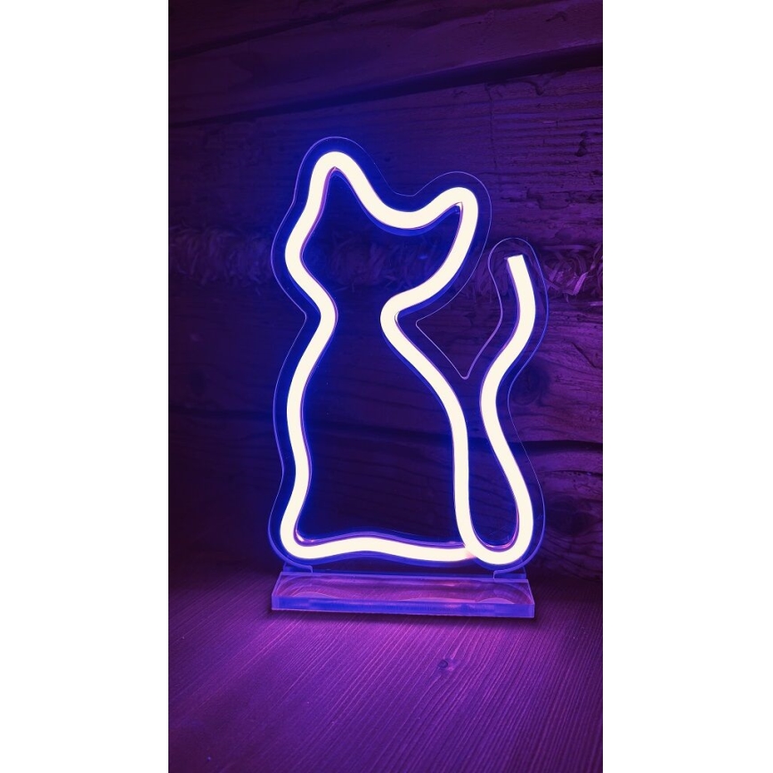 2Kids Toys - Светодиодное неоновое настольное украшение LED/5W/USB кот