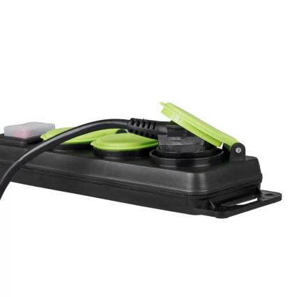 3-розетковий подовжувач із вимикачем, 5 м, клас захисту IP44