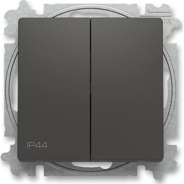 ABB 3559T-A52940237 - Подвійний сходовий вимикач без рамки ч. 6+6 ZONI IP44 чорний