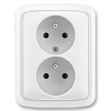 ABB 5512A-2349 B - Подвійна будинкова розетка з рамкою TANGO 250V біла