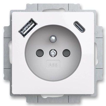 ABB 5569T-A32357 500 - Розетка для дому без рамки ZONI 250V 1xUSB A+C біла