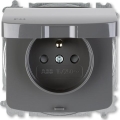 ABB 6619A-A06997 S2 - Безгвинтова домашня розетка без рамки TANGO 250V IP44 сіра
