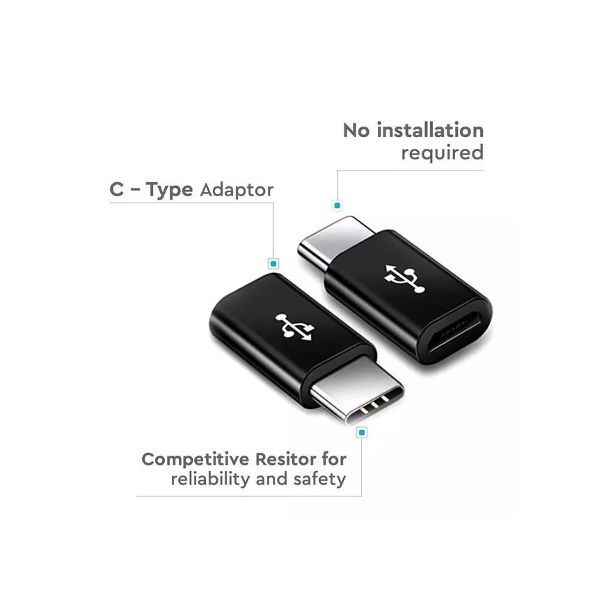 Адаптер Micro USB на USB-С чорний