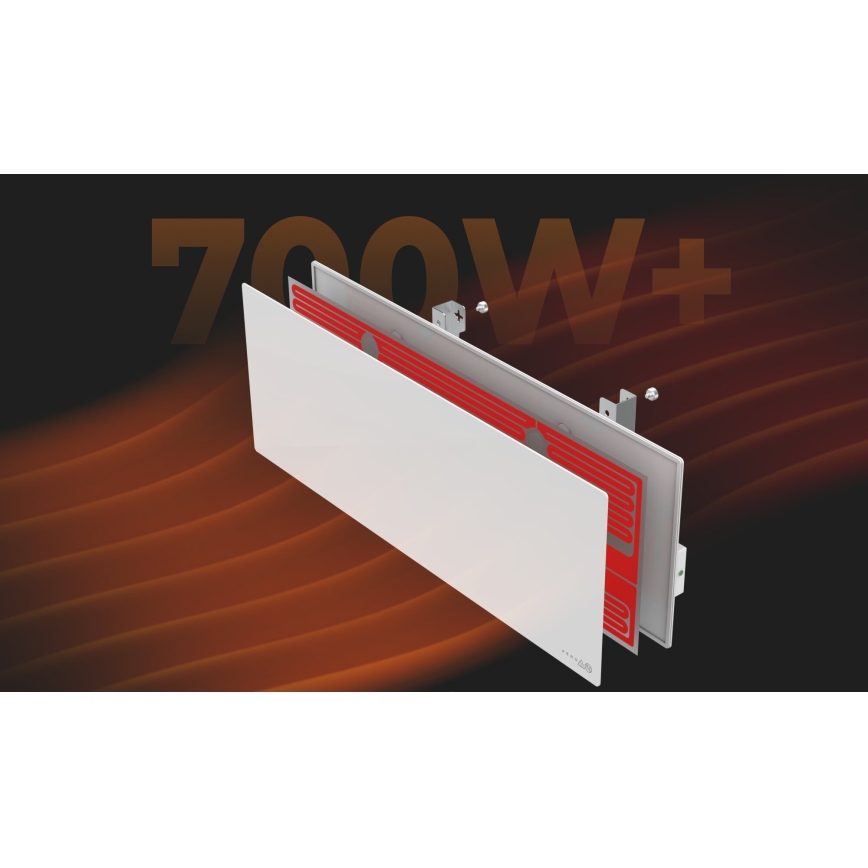 AENO - Розумна електрична інфрачервона панель 700W таймер/термостат IP44 Wi-fi біла