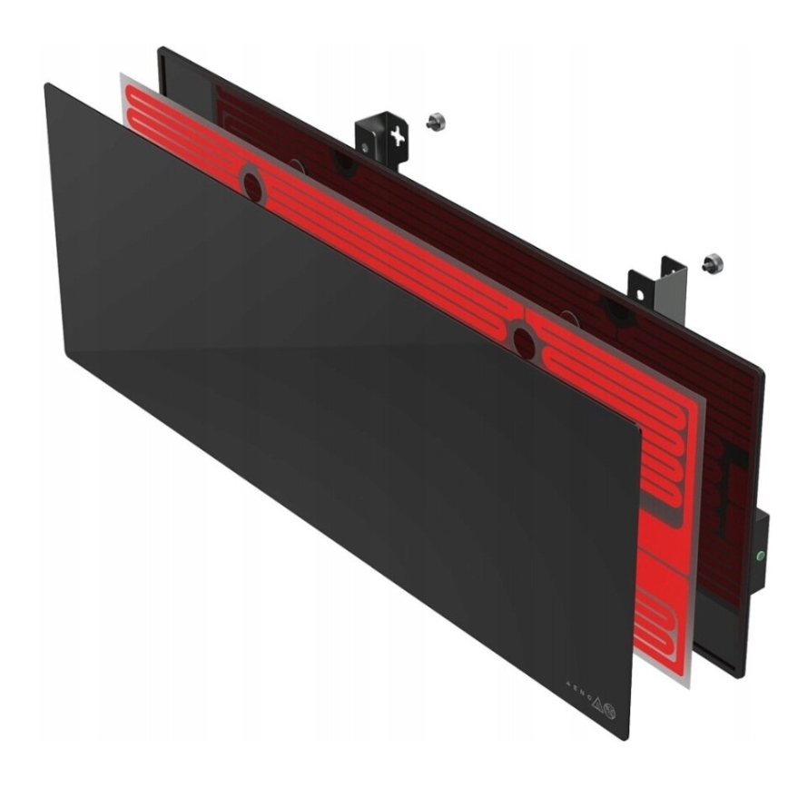 AENO - Розумна електрична інфрачервона панель з LED дисплеєм 700W таймер/термостат IP44 Wi-Fi чорний