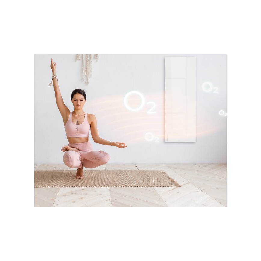 AENO - Розумна електрична інфрачервона панель 700W таймер/термостат IP44 Wi-Fi білий