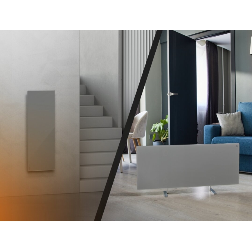AENO - Розумна електрична інфрачервона панель з LED дисплеєм 700W таймер/термостат IP44 Wi-fi сірий