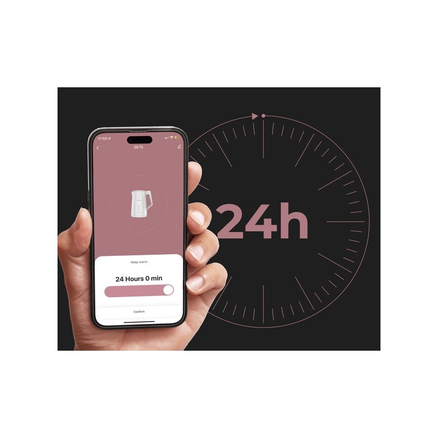 AENO - Розумний електрочайник зі світлодіодним дисплеєм 1,7 л 2200 Вт/230 В білий