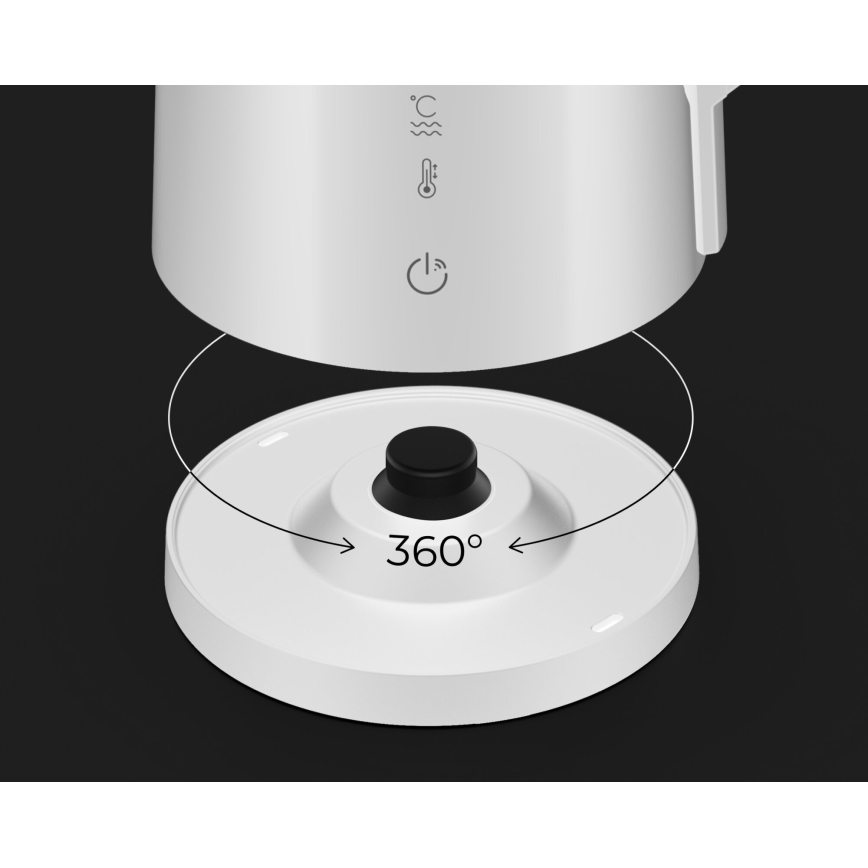AENO - Розумний електрочайник зі світлодіодним дисплеєм 1,7 л 2200 Вт/230 В білий