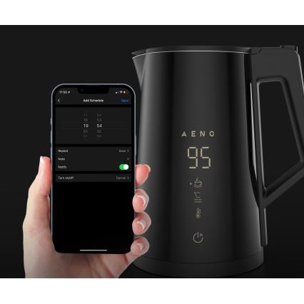 AENO - Розумний електрочайник зі світлодіодним дисплеєм 1,7 л 2200 Вт/230 В чорний