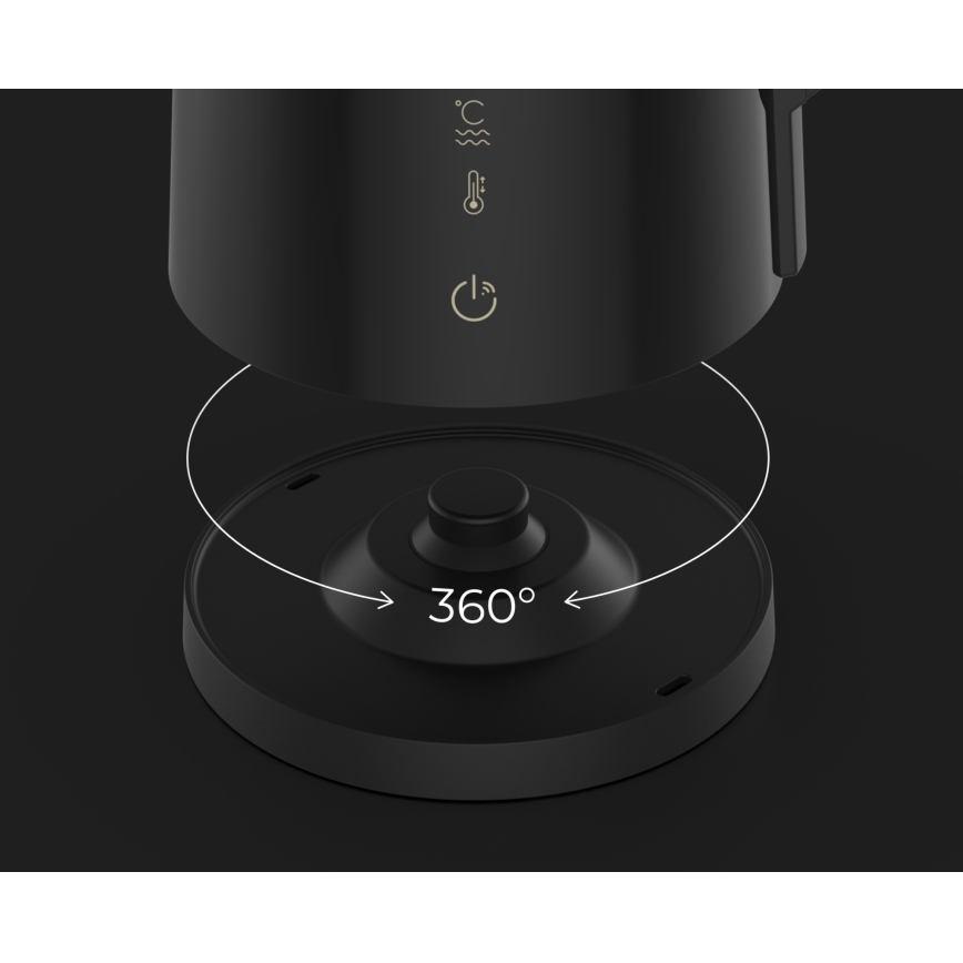 AENO - Розумний електрочайник зі світлодіодним дисплеєм 1,7 л 2200 Вт/230 В чорний