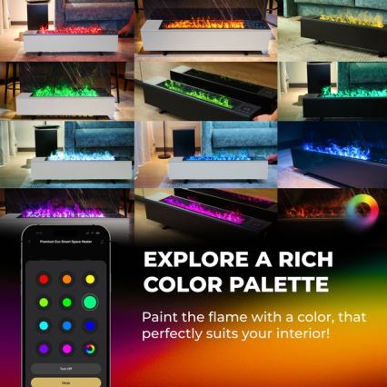 AENO - Розумний електричний прямий обігрівач/конвектор 1000/2000 Вт білий