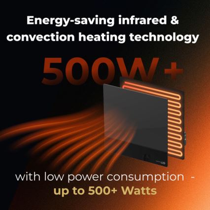 AENO - Умная электрическая инфракрасная панель 500 Вт с таймером/термостатом, Wi-Fi, белая