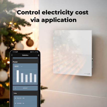 AENO - умная электрическая инфракрасная панель 500 Вт, таймер/термостат, Wi-Fi, белая
