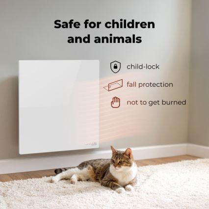 AENO - умная электрическая инфракрасная панель 500 Вт, таймер/термостат, Wi-Fi, белая