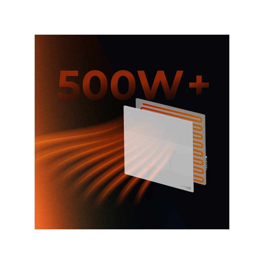 AENO - умная электрическая инфракрасная панель 500 Вт, таймер/термостат, Wi-Fi, белая