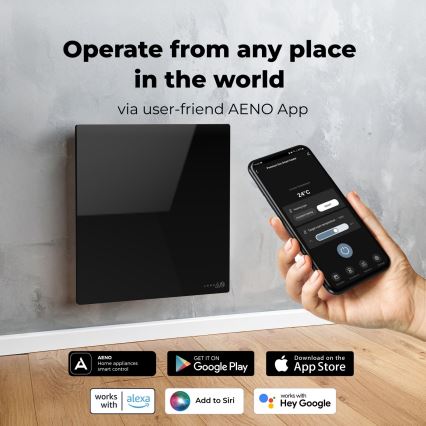 AENO - Умная электрическая инфракрасная панель 500 Вт таймер/термостат Wi-Fi белая