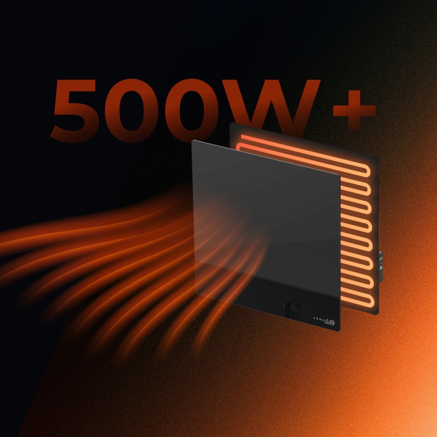 AENO - Умная электрическая инфракрасная панель 500 Вт таймер/термостат Wi-Fi белая