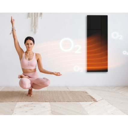 AENO - Умная электрическая инфракрасная панель 700W таймер/термостат IP44 Wi-Fi черный