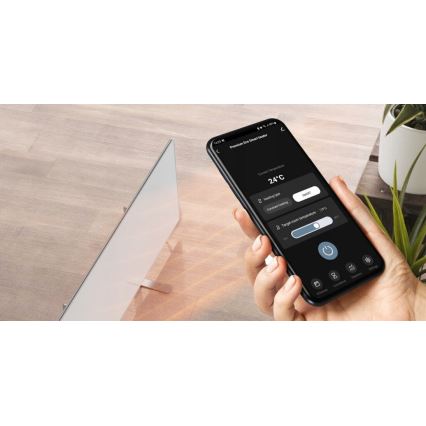 AENO - Умная электрическая инфракрасная панель со светодиодным дисплеем 700W таймер/термостат IP44 Wi-Fi белый