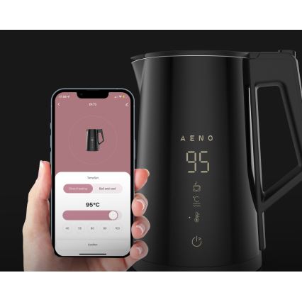 AENO - Умный электрический чайник с LED-дисплеем 1,7 л 2200 Вт/230 В черный