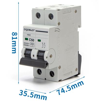 Aigostar - Автоматический выключатель 2-полюсный 2P-50A-C 230-400V