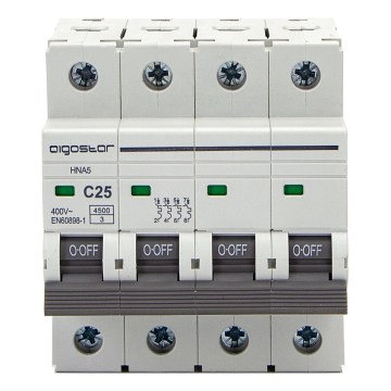 Aigostar - Автоматический выключатель 4‑фазный 4P-25A-C 400V