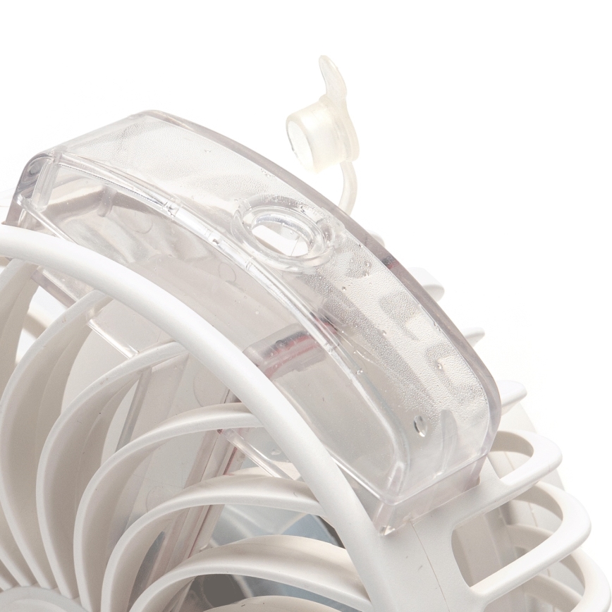 Aigostar - Акумуляторний настільний вентилятор з затискачем 2W/5V 2400mAh USB білий