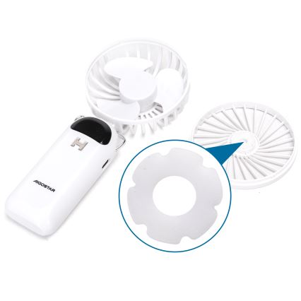 Aigostar - Акумуляторний ручний вентилятор 4W/5V 1200mAh білий