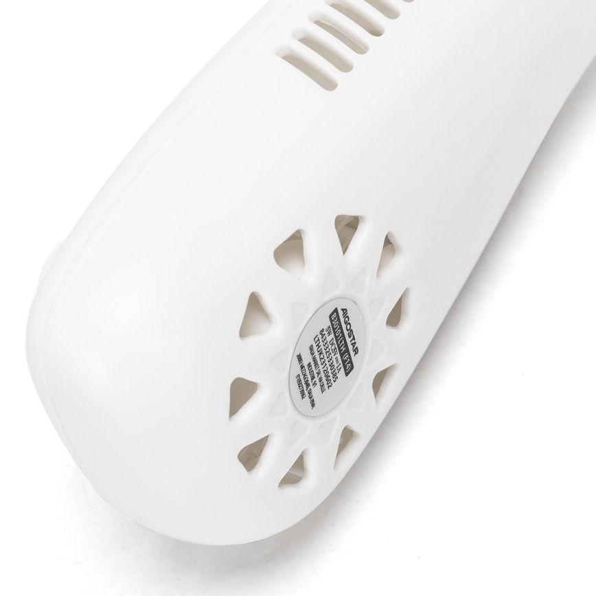 Aigostar - Акумуляторний вентилятор на шию 4W/5V 2000mAh білий