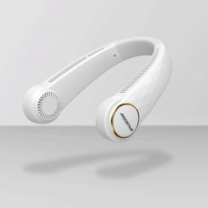 Aigostar - Акумуляторний вентилятор на шию 4W/5V 2000mAh білий