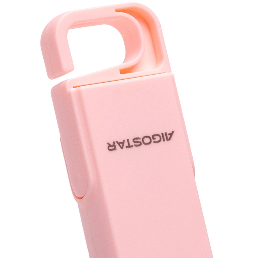 Aigostar - Аккумуляторный карманный вентилятор 4,5W/3,7V 1200mAh USB розовый