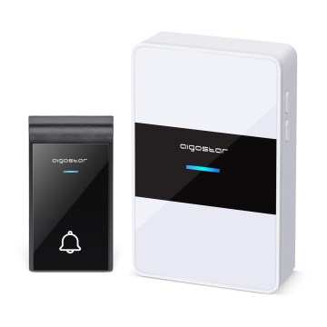 Aigostar - Беспроводной дверной звонок 3xAA/12V IP44 черный/белый