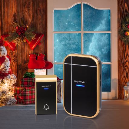 Aigostar - Беспроводной дверной звонок в розетку 230V/12V IP44 чёрный