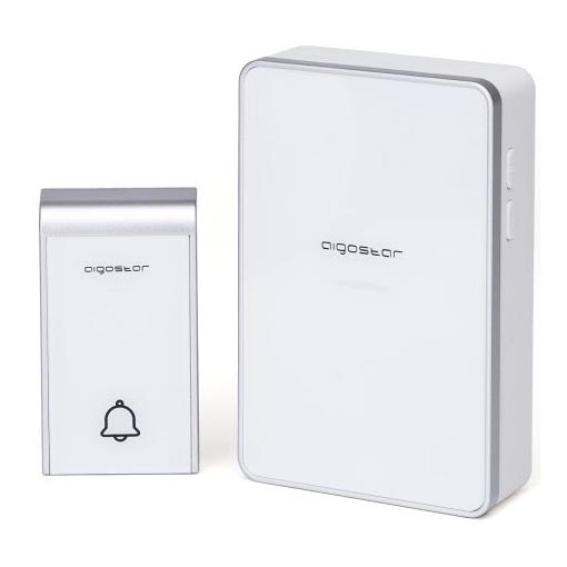 Aigostar - Бездротовий дверний дзвінок 3xAA IP44 білий/срібний