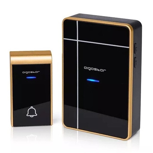 Aigostar - Бездротовий дверний дзвінок 3xAA IP44 чорний/мідний