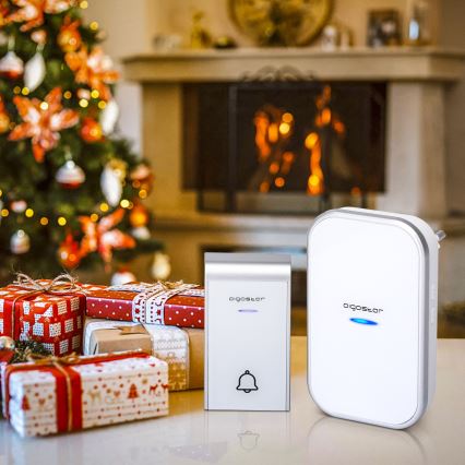 Aigostar - Бездротовий дверний дзвінок для розетки 230 В/12 В IP44 білий