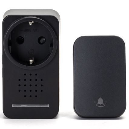 Aigostar - Бездротовий дверний дзвінок в розетку 1Z 230V IPX4 чорний