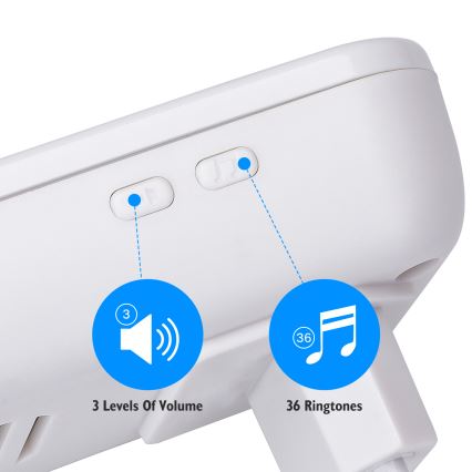 Aigostar - Бездротовий дверний дзвінок в розетку 230V/12V IP44 білий/чорний