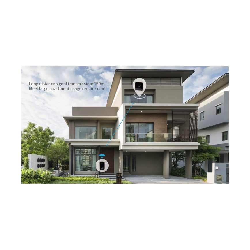 Aigostar - Бездротовий дверний дзвінок в розетку 230V чорний