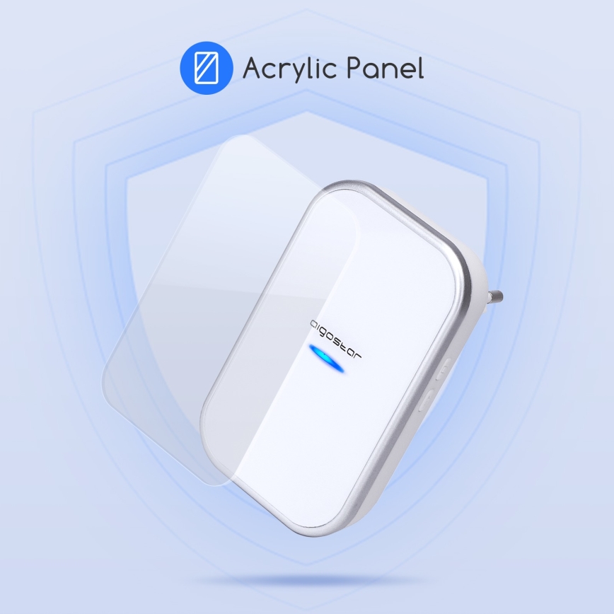 Aigostar - Бездротовий дверний дзвінок в розетку 230V IP44 білий