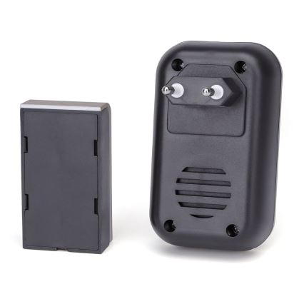 Aigostar - Бездротовий дверний дзвінок в розетку 230V/12V IP44 чорний
